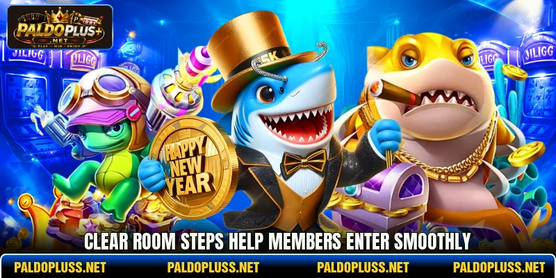Clear room steps help members enter smoothly Clear room steps help members enter smoothly