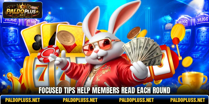 Focused tips help members read each round Focused tips help members read each round