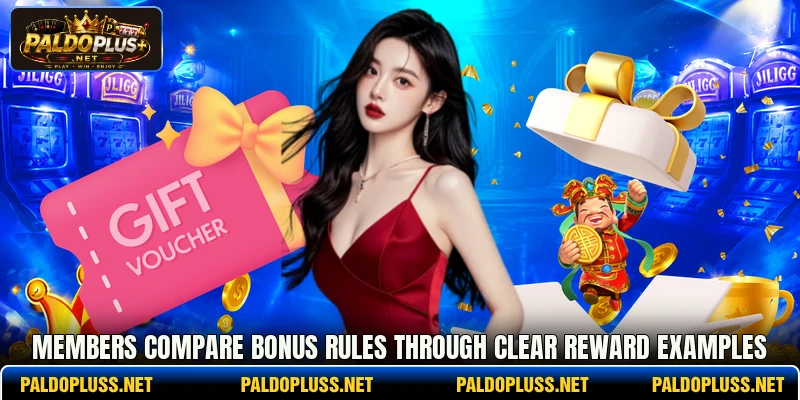 Members compare bonus rules through clear reward examples Members compare bonus rules through clear reward examples