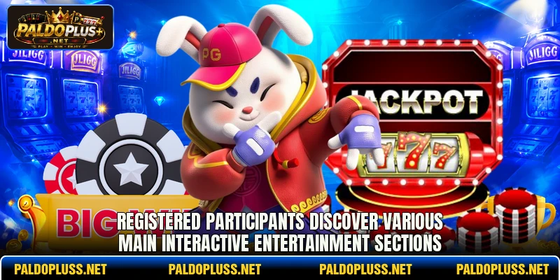 Registered participants discover various main interactive entertainment sections Registered participants discover various main interactive entertainment sections