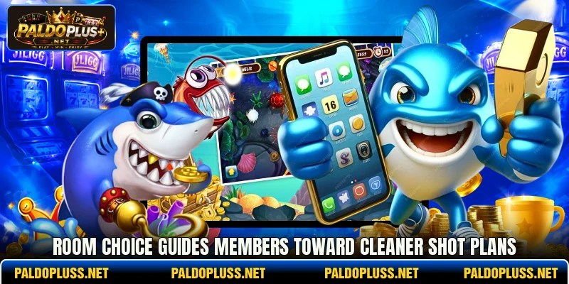 Room choice guides members toward cleaner shot plans Room choice guides members toward cleaner shot plans