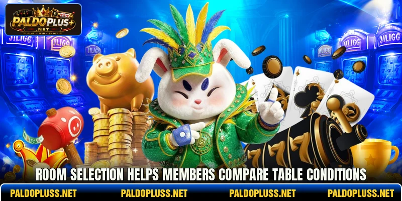 Room selection helps members compare table conditions Room selection helps members compare table conditions