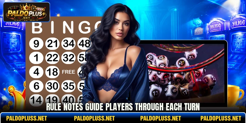 Rule notes guide players through each turn Rule notes guide players through each turn