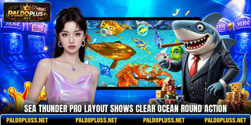 Sea Thunder Pro layout shows clear ocean round action Sea Thunder Pro layout shows clear ocean round action