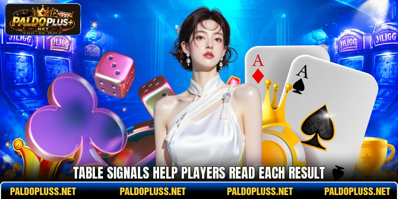 Table signals help players read each result Table signals help players read each result